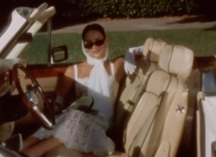 Vintage convertible at golden hour